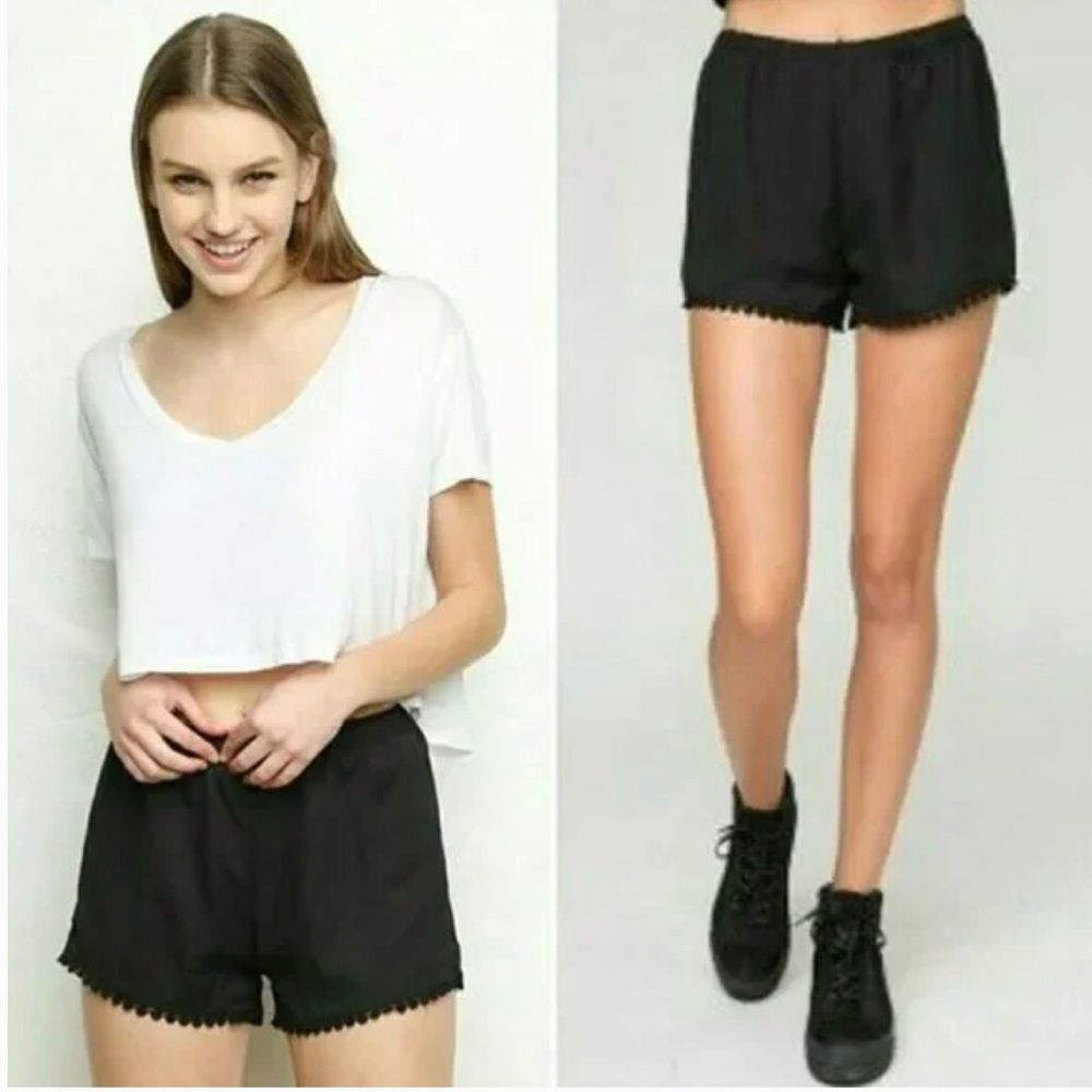 Brandy Melville Black Tassel Shorts One Size